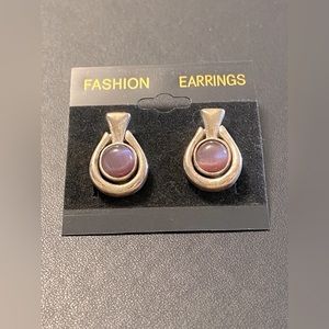 Vintage silver and purple earrings